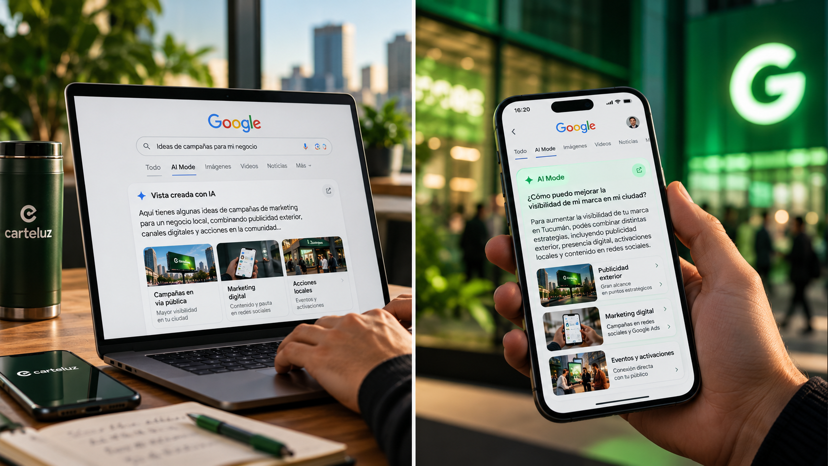 Imagen de la marca Google utilizada para ilustrar la expansión de publicidad en experiencias de búsqueda con inteligencia artificial.